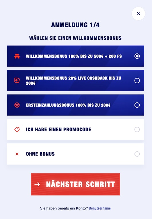 Anmeldung Bankonbet 14