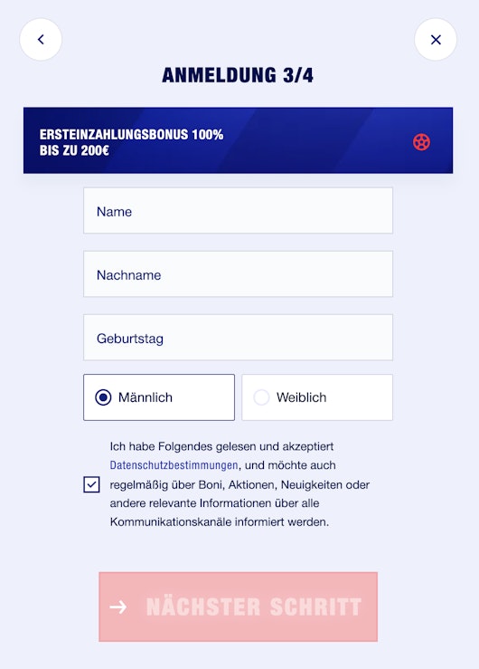 Anmeldung Bankonbet 34