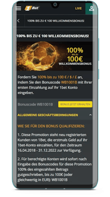 1bet app bonus