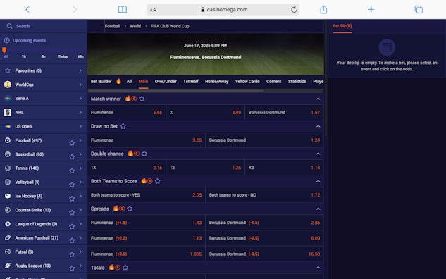 Casinomega Fußball Wetten