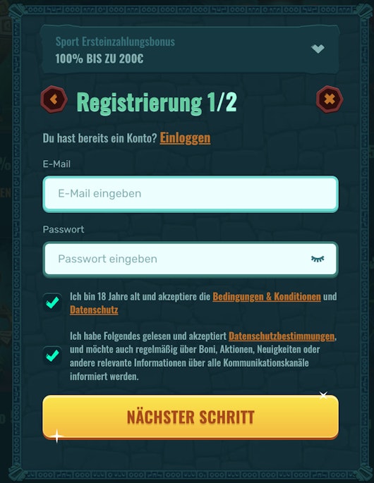 Spinanga Registrierung 2