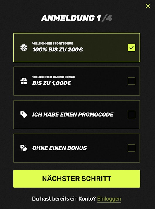 Sportuna Registrierung Schritt 14